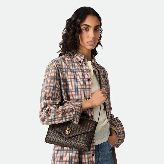 bottega veneta knot lock intrecciato leather mini flap crossbody bag #817191